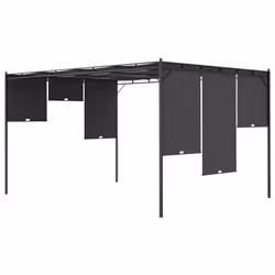 vidaXL Garden Gazebo with Side Curtain 4x3x2.25m Anthracite Patio Pavilion - Additional view 4
