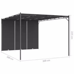 vidaXL Garden Gazebo with Side Curtain 4x3x2.25m Anthracite Patio Pavilion - Additional view 7