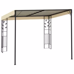 vidaXL Wall-mounted Gazebo 3x3x2.5m Cream Patio Garden Pavilion Sun Shelter - Additional view 2