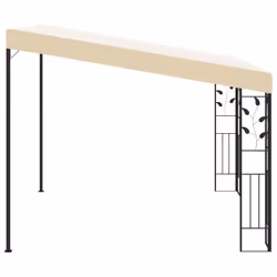vidaXL Wall-mounted Gazebo 3x3x2.5m Cream Patio Garden Pavilion Sun Shelter - Additional view 3