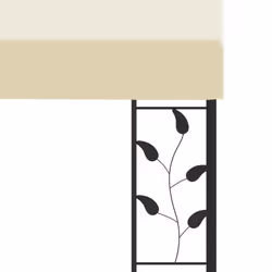vidaXL Wall-mounted Gazebo 3x3x2.5m Cream Patio Garden Pavilion Sun Shelter - Additional view 4