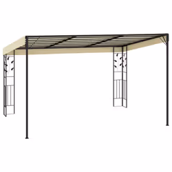 vidaXL Wall-mounted Gazebo 4x3x2.5m Cream Patio Garden Pavilion Sun Shelter - Additional view 2