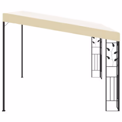vidaXL Wall-mounted Gazebo 4x3x2.5m Cream Patio Garden Pavilion Sun Shelter - Additional view 3