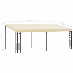 vidaXL Wall-mounted Gazebo 6x3x2.5m Cream Patio Garden Pavilion Sun Shelter - Additional view 5