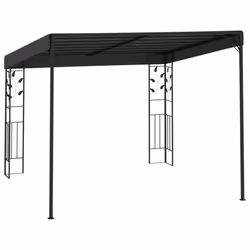 vidaXL Wall-mounted Gazebo 3x3x2.5m Anthracite Garden Pavilion Sun Shelter - Additional view 2