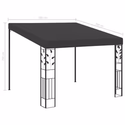 vidaXL Wall-mounted Gazebo 3x3x2.5m Anthracite Garden Pavilion Sun Shelter - Additional view 5