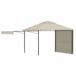 vidaXL Gazebo with Double Extended Roofs Cream 180g/mÂ² Outdoor Canopy Shelter - Additional view 2