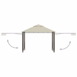 vidaXL Gazebo with Double Extended Roofs Cream 180g/mÂ² Outdoor Canopy Shelter - Additional view 3