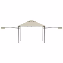 vidaXL Gazebo with Double Extended Roofs Cream 180g/mÂ² Outdoor Canopy Shelter - Additional view 4