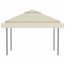 vidaXL Gazebo with Double Extended Roofs Cream 180g/mÂ² Outdoor Canopy Shelter - Additional view 5