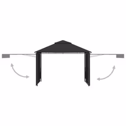 vidaXL Gazebo with Double Extending Roofs Anthracite 180g/mÂ² Outdoor Canopy - Additional view 3