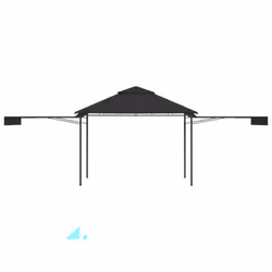 vidaXL Gazebo with Double Extending Roofs Anthracite 180g/mÂ² Outdoor Canopy - Additional view 4
