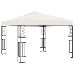 vidaXL Gazebo 3m Cream Fabric Spacious Outdoor Canopy Shelter Picnic Tent