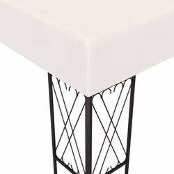 vidaXL Gazebo 3m Cream Fabric Spacious Outdoor Canopy Shelter Picnic Tent