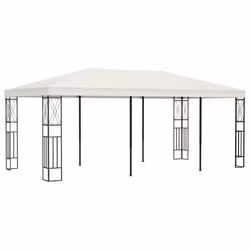 vidaXL Gazebo Cream Fabric Sturdy Outdoor Garden Canopy Shelter Party Tent