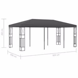 vidaXL Gazebo Anthracite Fabric Sturdy Stable Garden Canopy Shelter Party Tent - Additional view 6