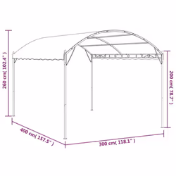 vidaXL Gazebo Fabric Cream Outdoor Patio Garden Marquee Canopy Sunshade Tent - Additional view 4