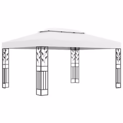 vidaXL Gazebo with Double Roof White Outdoor Canopy Shelter Party Tent Awning