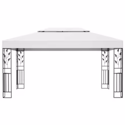 vidaXL Gazebo with Double Roof White Outdoor Canopy Shelter Party Tent Awning