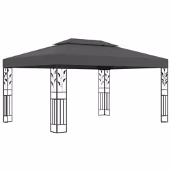 vidaXL Gazebo with Double Roof Anthracite Outdoor Canopy Shelter Party Tent