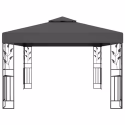 vidaXL Gazebo with Double Roof Anthracite Outdoor Canopy Shelter Party Tent
