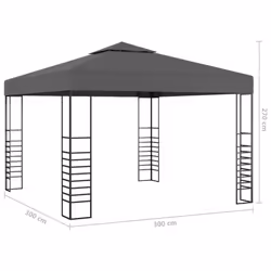 vidaXL Garden Marquee 3m Anthracite Patio Canopy Shelter Tent Awning Sunshade - Additional view 5