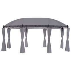vidaXL Gazebo With Curtains 520cm Anthracite Sturdy Canopy Shelter Party Tent