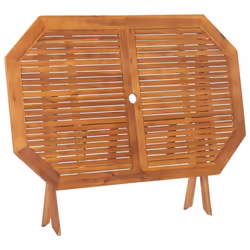vidaXL Solid Acacia Wood Folding Garden Table 135cm Dining Kitchen Yard Desk - Additional view 5