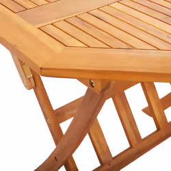 vidaXL Solid Acacia Wood Folding Garden Table 135cm Dining Kitchen Yard Desk - Additional view 6