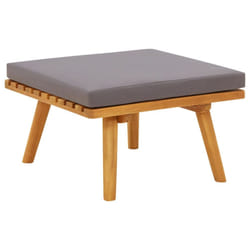 vidaXL Patio Footstool with Cushion 23.6""x23.6""x11.4"" Solid Acacia Wood