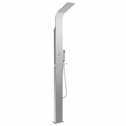 vidaXL Outdoor Shower Stainless Steel Curved Bath Garden Shower Tower Panels