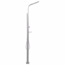 vidaXL Outdoor Shower Stainless Steel Curved Bath Garden Shower Tower Panels