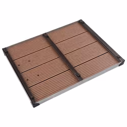 vidaXL Outdoor Shower Tray WPC Stainless Steel Brown Garden Receptor Base - Additional view 4