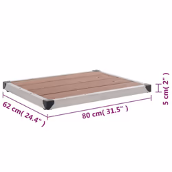 vidaXL Outdoor Shower Tray WPC Stainless Steel Brown Garden Receptor Base - Additional view 8