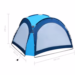 vidaXL Party Tent with LED and 4 Sidewalls Blue Garden Camping Canopy Gazebo - Additional view 9