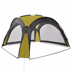 vidaXL Party Tent with LED and 4 Sidewalls Green Garden Camping Canopy Gazebo