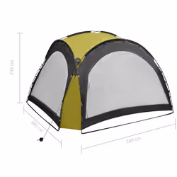 vidaXL Party Tent with LED and 4 Sidewalls Green Garden Camping Canopy Gazebo