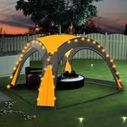 vidaXL Party Tent with LED and 4 Sidewalls Yellow Garden Camping Canopy Gazebo