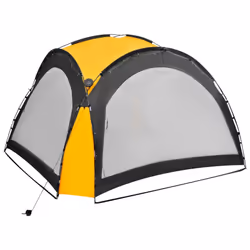 vidaXL Party Tent with LED and 4 Sidewalls Yellow Garden Camping Canopy Gazebo - Additional view 4