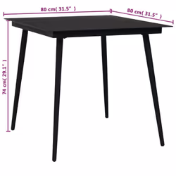 vidaXL 5 Piece Outdoor Dining Set Cotton Rope and Steel Black Furniture Set