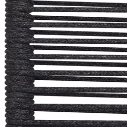 vidaXL 7 Piece Outdoor Dining Set Cotton Rope and Steel Black Furniture Set - Additional view 8