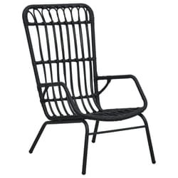 VidaXL 48581 outdoor chair Terrace Padded seat Polyrattan, Steel Black