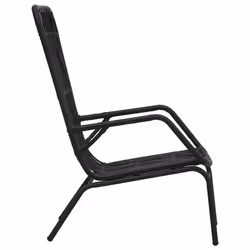 VidaXL 48581 outdoor chair Terrace Padded seat Polyrattan, Steel Black