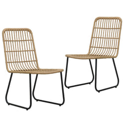 VidaXL 48582 outdoor chair Terrace Polyrattan, Steel Black, Oak