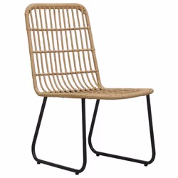 VidaXL 48582 outdoor chair Terrace Polyrattan, Steel Black, Oak