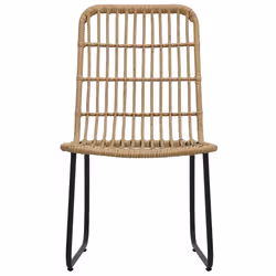 VidaXL 48582 outdoor chair Terrace Polyrattan, Steel Black, Oak
