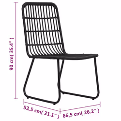 VidaXL 48584 outdoor chair Terrace Polyrattan, Steel Black - Additional view 8