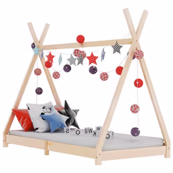 vidaXL Solid Pine Wood Kids Bed Frame 70x140cm Baby Toddler Beds Furniture