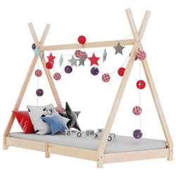 vidaXL Solid Pine Wood Kids Bed Frame 70x140cm Baby Toddler Beds Furniture