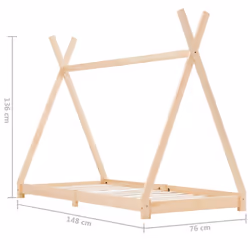 vidaXL Solid Pine Wood Kids Bed Frame 70x140cm Baby Toddler Beds Furniture